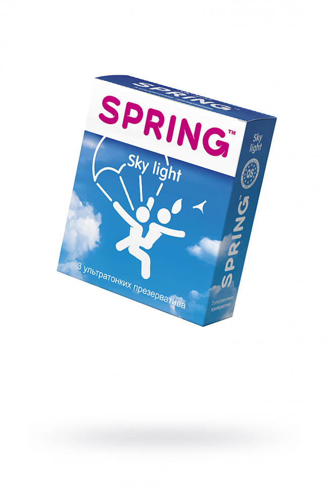 Презервативы Spring Sky Light, ультратонкие, латекс, 17,5 см, 3 шт