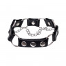 Ошейник Штучки-Дрючки с кольцами и цепочкой, кожа, черный