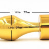 Анальная пробка металл золото с желтым стразом 7,8х2,9см 47443-9MM