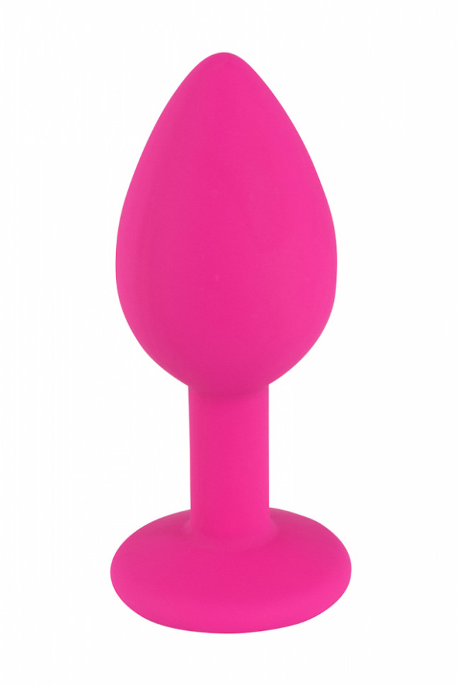 Розовая силиконовая пробка с прозрачным кристаллом S 3310-01