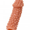 Насадка KOKOS  с дополнительной стимуляцией, реалистичная,TPE, телесный, 14.7 см
