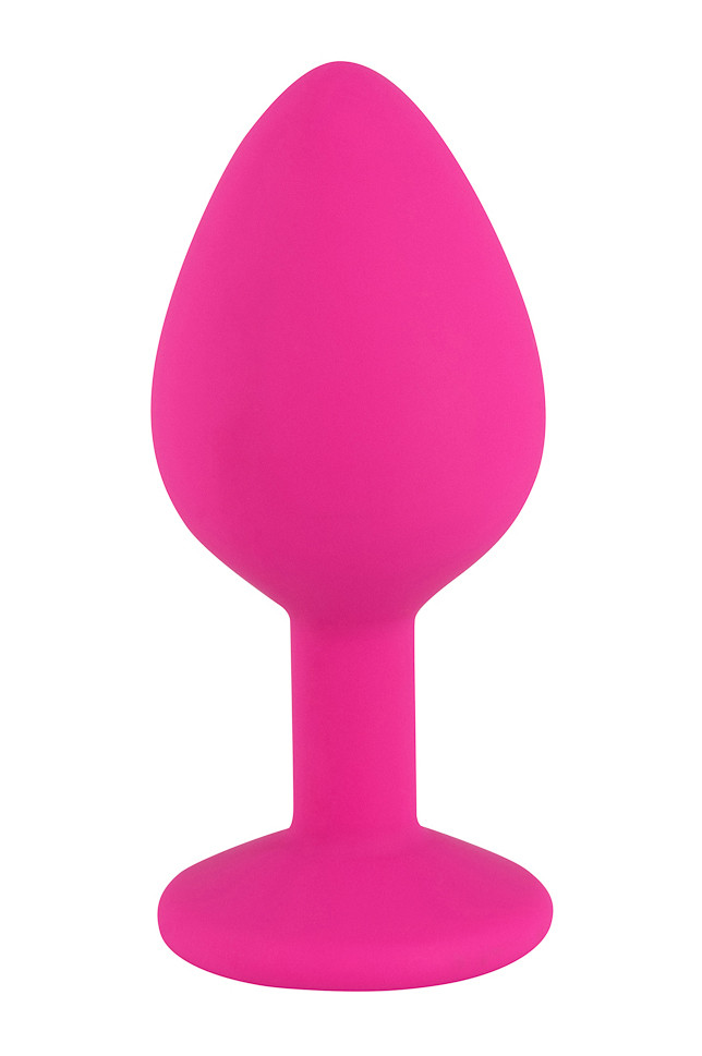 Розовая силиконовая пробка с прозрачным кристаллом M 3310-02