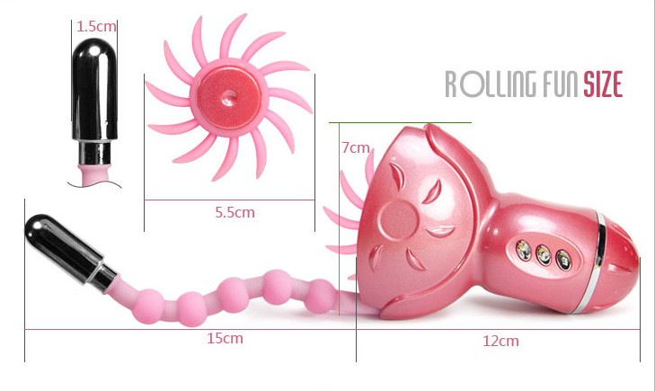 Клиторальный стимулятор с вагинальным отростком Rolling Fun BI-014100-1