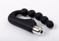 Вибромассажер черный с гибкими бусинками 47454-MM