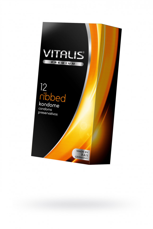 Презервативы "VITALIS" PREMIUM №12 ribbed - ребристые (ширина 52mm)