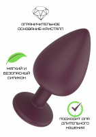 Темно-красная силиконовая пробка с прозрачным кристаллом M 3309-02