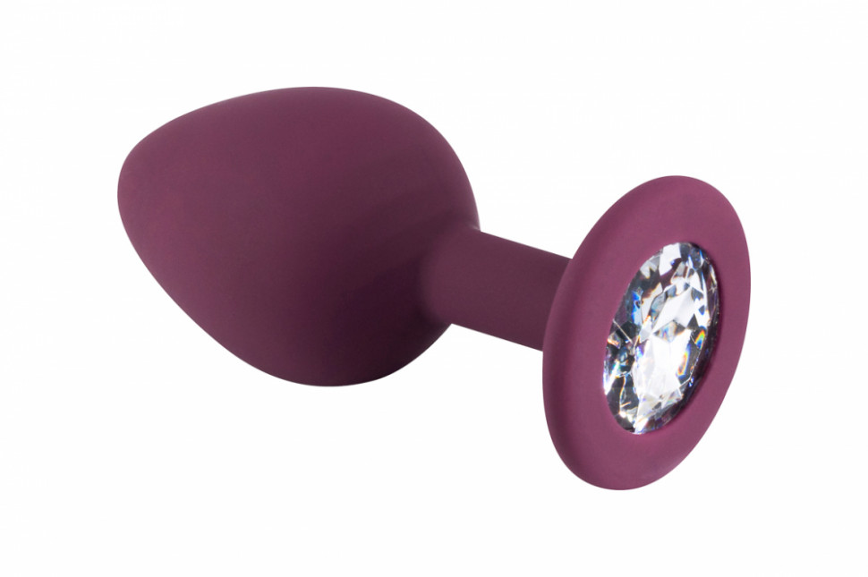 Темно-красная силиконовая пробка с прозрачным кристаллом M 3309-02