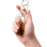 Двусторонний фаллоимитатор Sexus Glass, стекло, прозрачный, 16 см