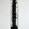 Вибратор прозрачный с дополнительными пупырышками 17 х 3,5 см, черный 47553-MM