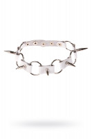 Ошейник Sitabella белый,кожа