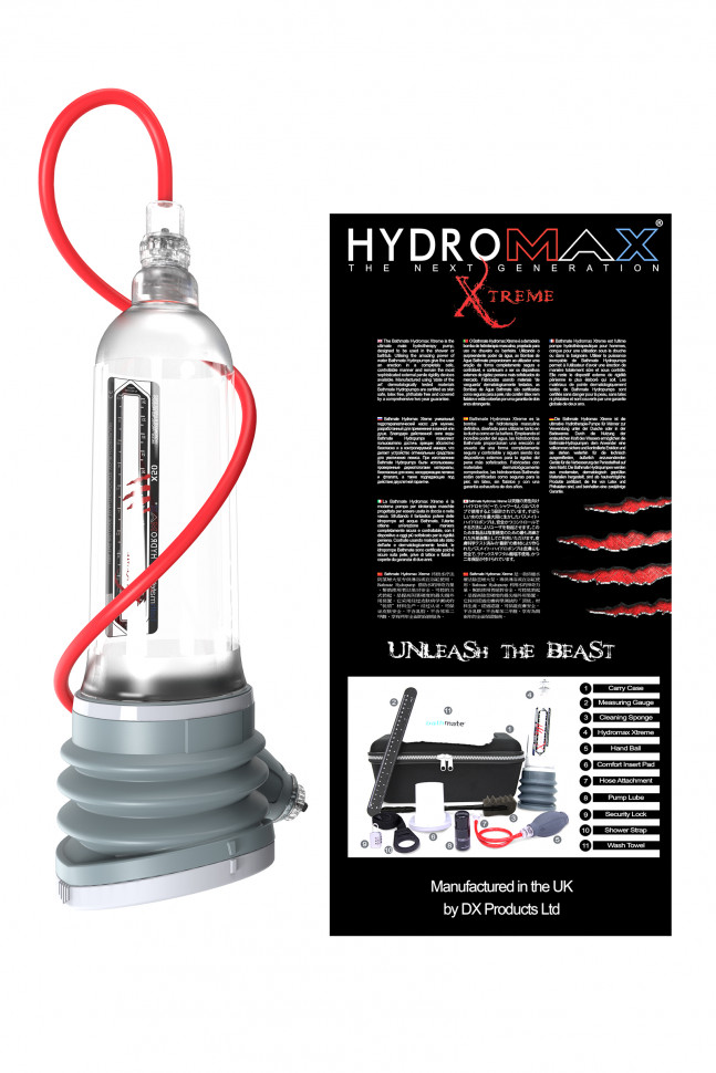 Гидропомпа Bathmate Hydromax Xtreme X50, прозрачная, 36,5 см