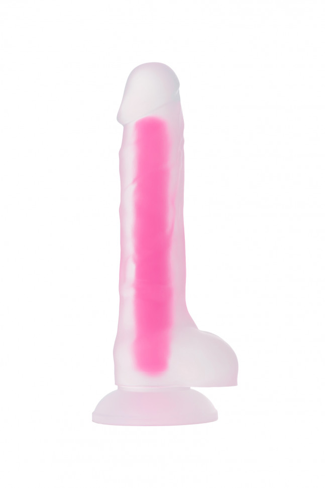 Фаллоимитатор Штучки-Дрючки светящийся в темноте, силикон, прозрачный, 20 см