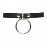 Чокер с круглым кольцом, модель 2 Pecado BDSM, натуральная кожа, черный