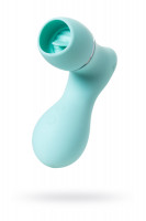 Вакуумный стимулятор клитора с язычком JOS DINGO, силикон, голубой, 9,5 см