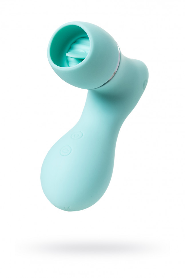 Вакуумный стимулятор клитора с язычком JOS DINGO, силикон, голубой, 9,5 см