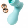 Вакуумный стимулятор клитора с язычком JOS DINGO, силикон, голубой, 9,5 см