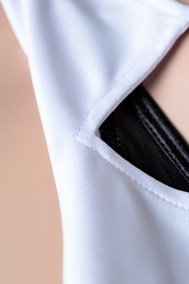 Костюм учительницы Candy Girl (комбинация, болеро, стринги, очки), черно-белый, OS