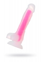 Фаллоимитатор, светящийся в темноте, Beyond by Toyfa James Glow, силикон, прозрачный, 18 см