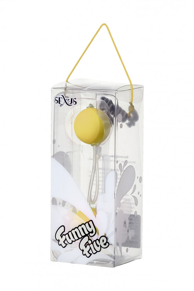 Вагинальные шарики Sexus Funny Five, ABS пластик, Желтый, Ø 3 см