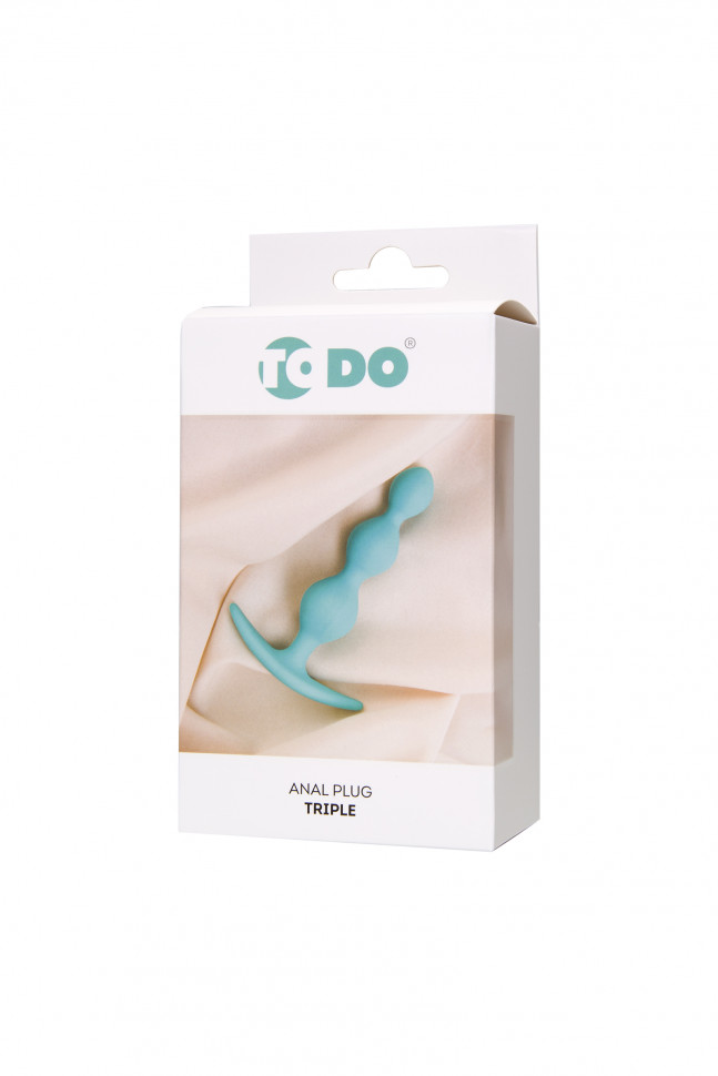 Анальная втулка ToDo by Toyfa Triple, силикон, мятная, 10,5 см, Ø 2,4 см