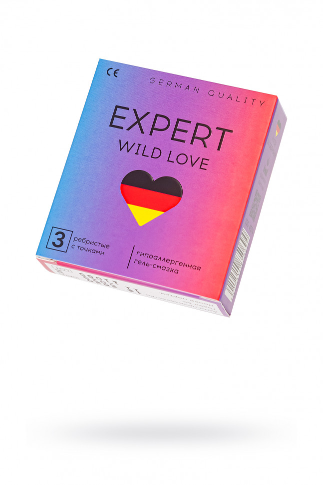 Презервативы EXPERT Wild Love Germany 3 шт. (ребристые с точками)