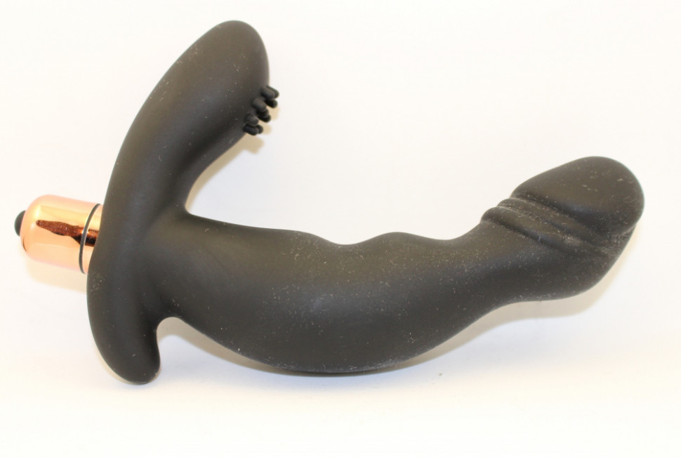 Вибромассажер с двойной стимуляцией черный 47457-MM