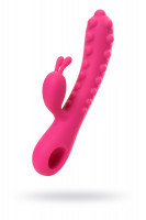 Вибратор с клиторальным стимулятором KOKOS SMON, силикон, розовый, 23 см