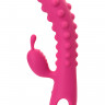 Вибратор с клиторальным стимулятором KOKOS SMON, силикон, розовый, 23 см