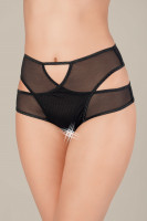 Эротические трусики Waname Apparel Liberty с высокой посадкой, черные, (42-44)
