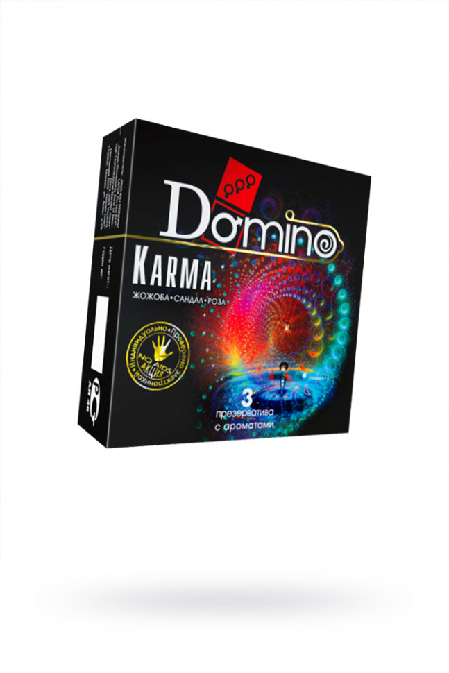 Презервативы Luxe DOMINO PREMIUM Karma, роза, жожоба и сандал,  3 шт. в упаковке , 18 см