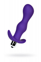 Анальная пробка с вибрацией A-Toys by TOYFA размера L, влагостойкая, силикон, фиолетовая, 14 см, Ø 3,4 см