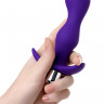 Анальная пробка с вибрацией A-Toys by TOYFA размера L, влагостойкая, силикон, фиолетовая, 14 см, Ø 3,4 см