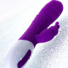 Вибратор c клиторальным стимулятором JOS TATY с пульсирующими шариками, силикон, фиолетовый, 21,5 см