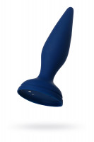 Анальная вибровтулка O'Play Unico с пультом ДУ, силикон, синий, 13,5 см.