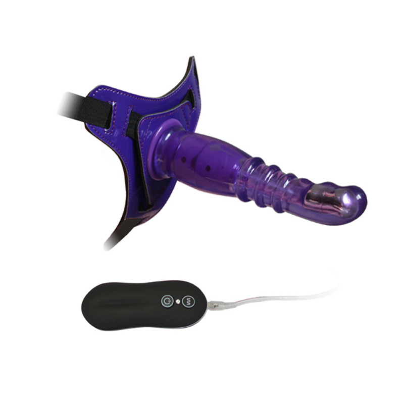 Страпон 10 Mode Vibrations 8" Harness G spot Dong Purple 92003PurpleHW