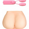 Мастурбатор реалистичный TOYFA Juicy Pussy Monique, с вибрацией,  вагина и анус,TPR, телесный, 17 см