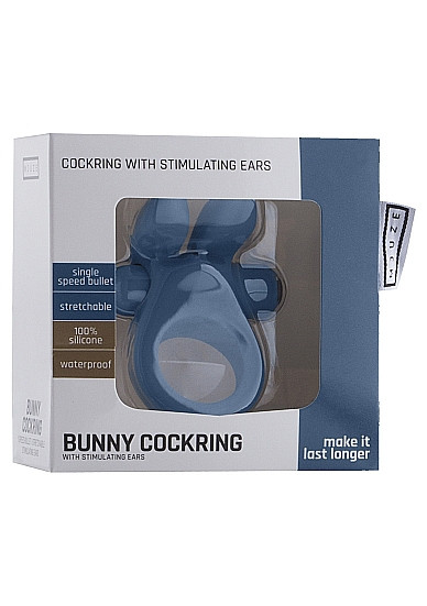Виброкольцо Bunny Cockring Blue SH-MJU009BLU