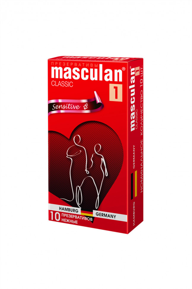 Презервативы Masculan, сlassic 1, нежные, 19 см, 5,2 см, 10 шт.