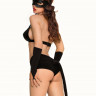 Костюм SoftLine Collection Catwoman (бюстгальтер,шортики,головной убор,маска,перчатки), чёрный, M
