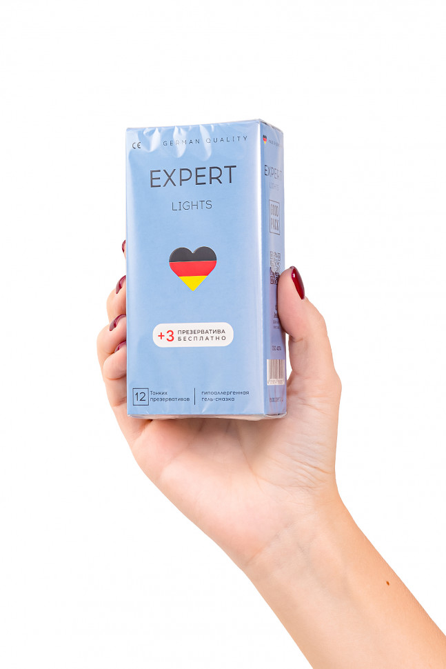 Презервативы EXPERT Lights Germany 12шт +(3 бесплатно), ультратонкие