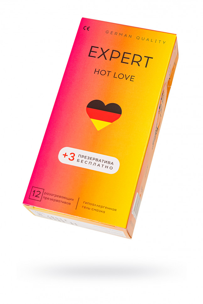 Презервативы EXPERT Hot Love Germany 12шт +(3 бесплатно), с разогревающим эффектом