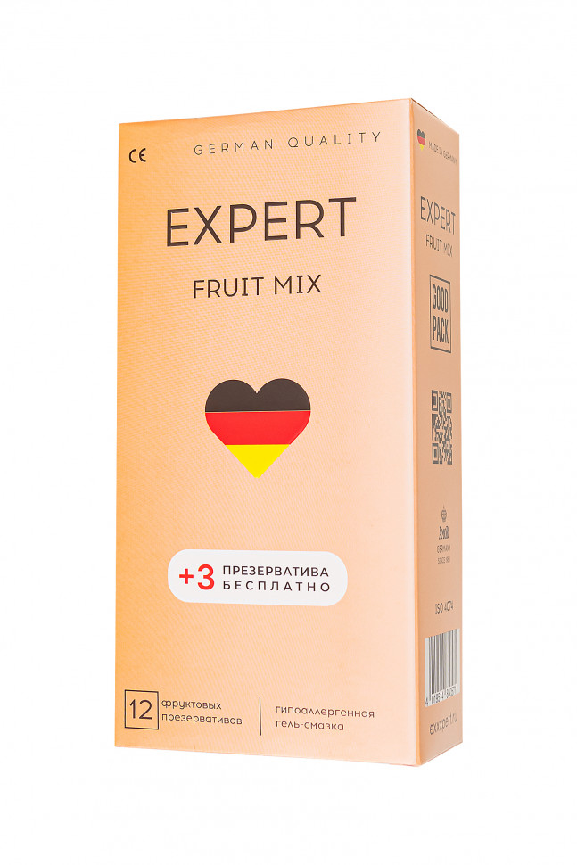 Презервативы EXPERT Fruit Mix Germany 12шт +(3 бесплатно)., фруктовые ароматизированные