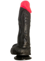Фаллоимитатор реалистик чёрный с красным 395500ru
