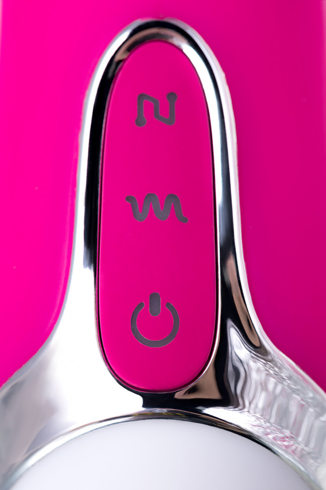 Вибратор с клиторальным стимулятором JOS BALLE, с движущимися шариками, силикон, розовый, 23 см