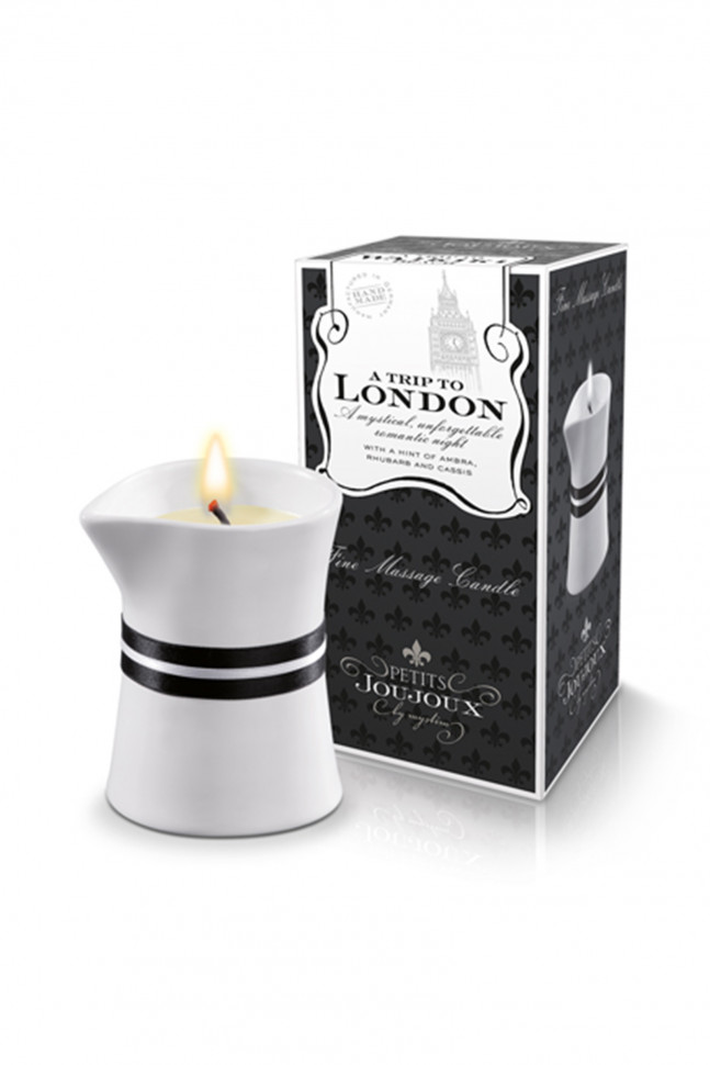 Массажная свеча Petits JouJoux London с ароматом ревеня, амбры и черной смородины, 120 мл