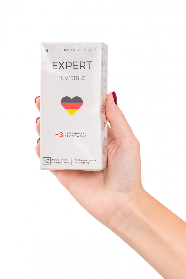 Презервативы EXPERT Invisible Germany 12шт +(3 бесплатно), ультратонкие