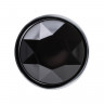 Анальная втулка Штучки-Дрючки, серебряная, с чёрным кристаллом, Ø 2,7 см, 48 г