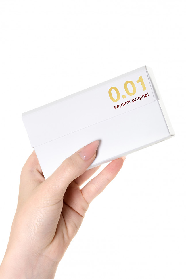 Презервативы Sagami, original 0.01, полиуретан, 17 см, 5,5 см, 5 шт.