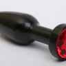 Пробка металл черная с красным стразом 11,2х2,9см 47416-2MM
