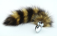 Пробка металлическая с полосатым хвостом размер S 47153-MM